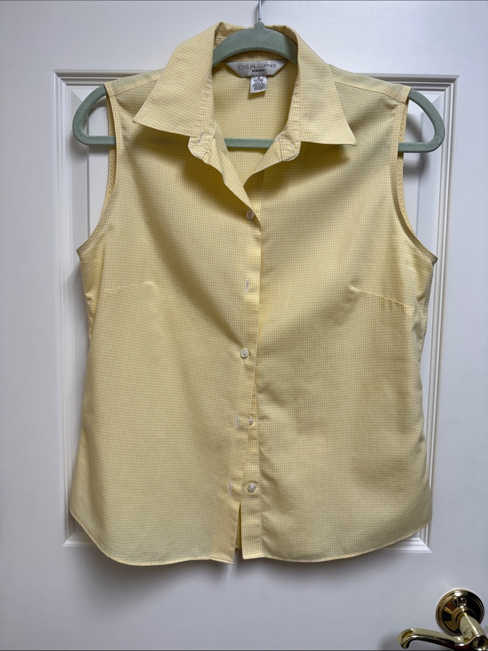 Casual Corner Sunflower Yellow Non-iron, Fitted Top